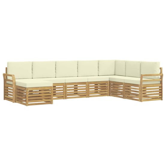 Ensemble de canapés d'extérieur 8 pc blanc et crème polyester