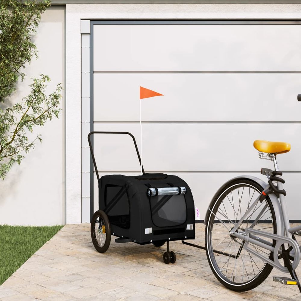 Remorque vélo pour chien et chat 45kg transport sécurisé balades noir