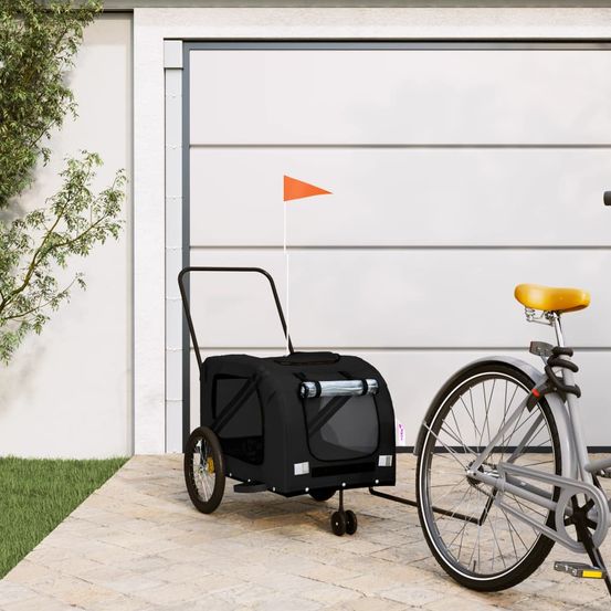 Remorque vélo pour chien et chat 45kg transport sécurisé balades noir