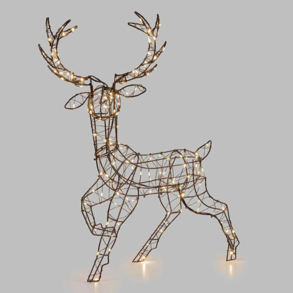 Renne lumineux fil noir extérieur h52cm 150 micro led blanc chaud