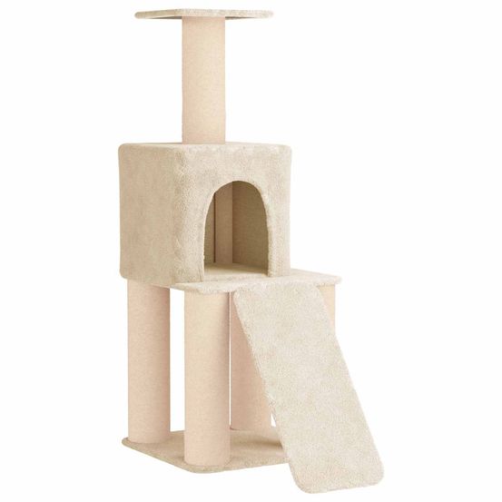 Arbre à chat avec poteaux à griffer en sisal crème 146 cm