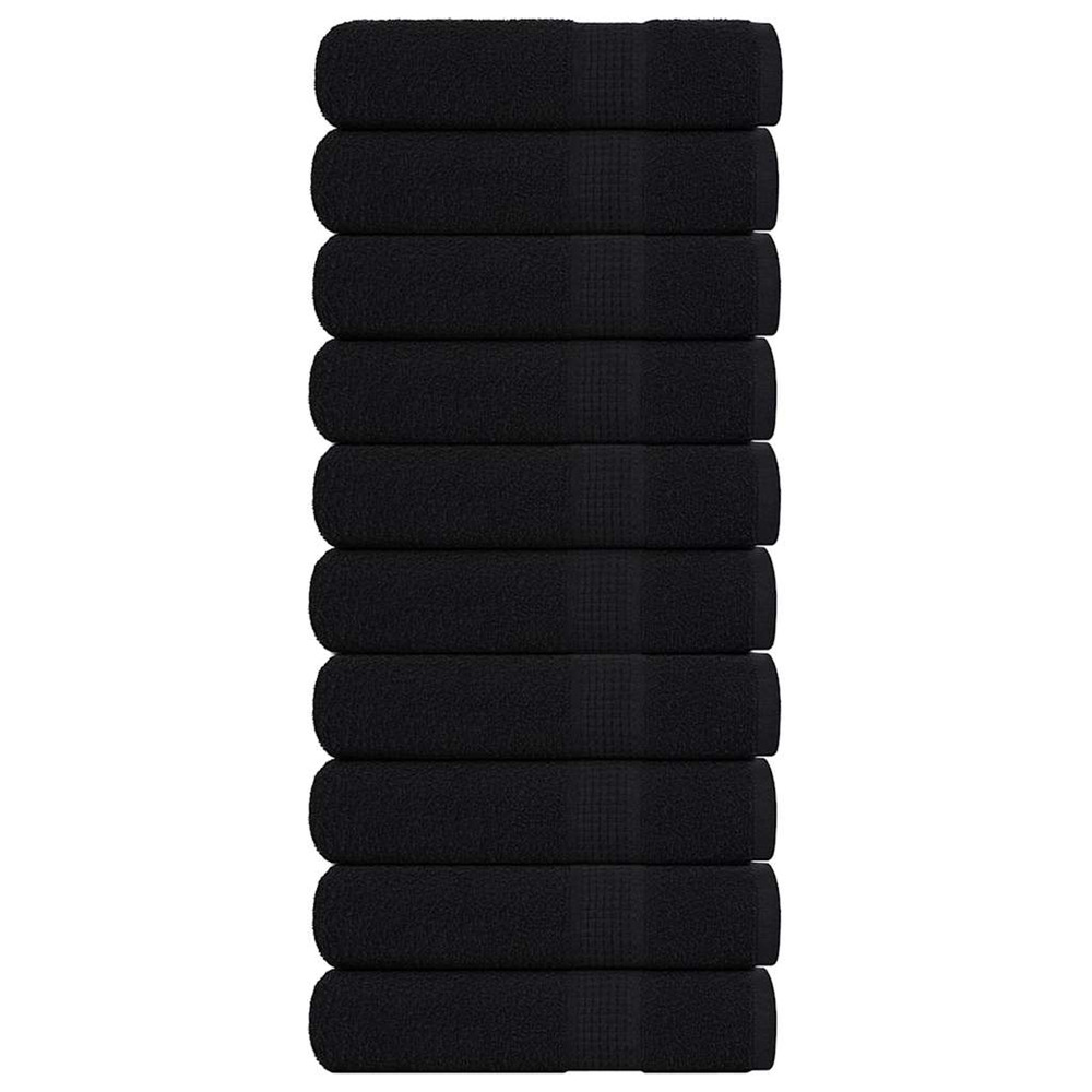 Serviettes de douche frogn 10 pcs noir 70x140 cm 360 g/m²