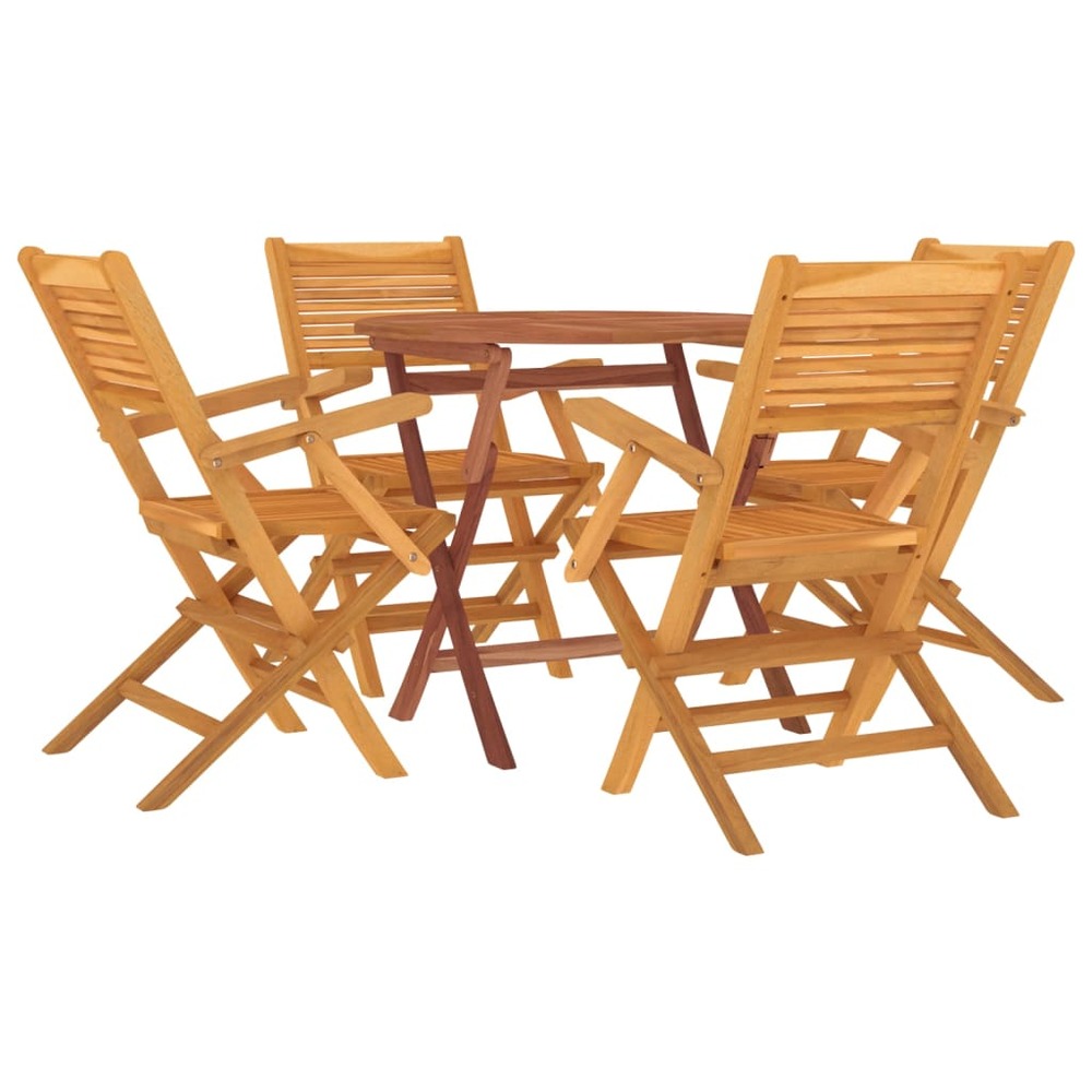 Ensemble à dîner salon de jardin meuble d'extérieur 5 pièces bois de teck massif