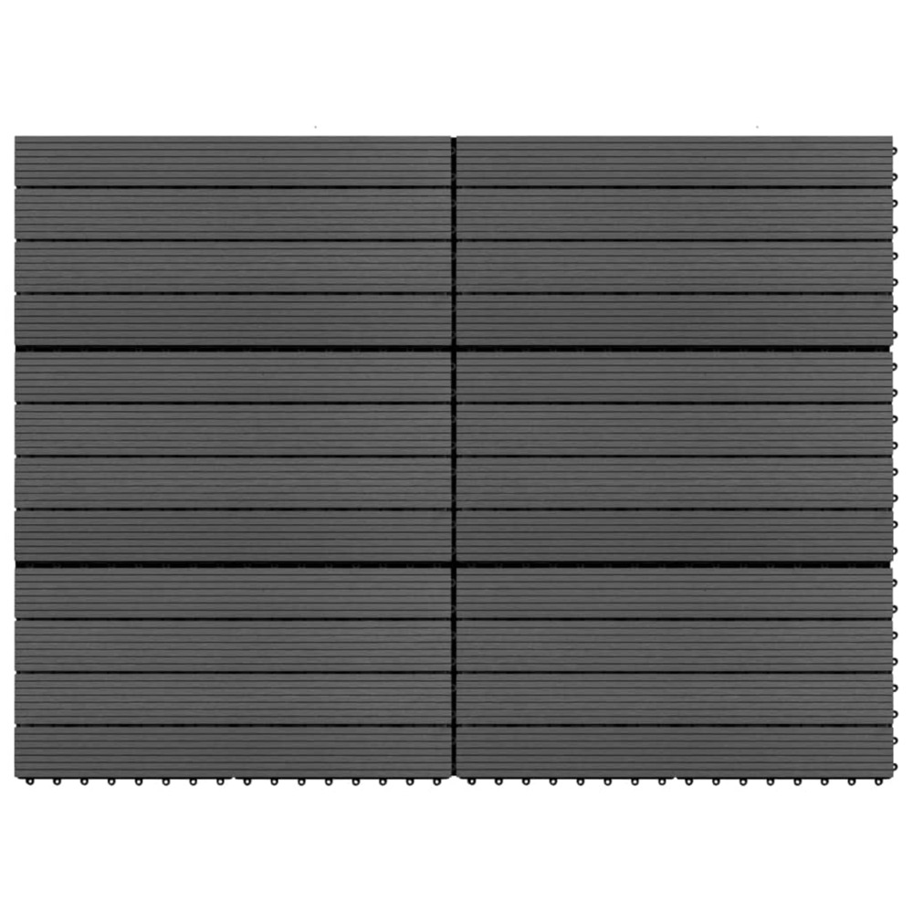 Carreaux de terrasse 6 pcs wpc 60x30 cm 1,08 m² noir