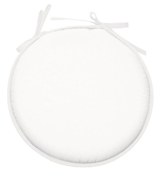 Galette de chaise ronde unie pop color 40 cm blanc