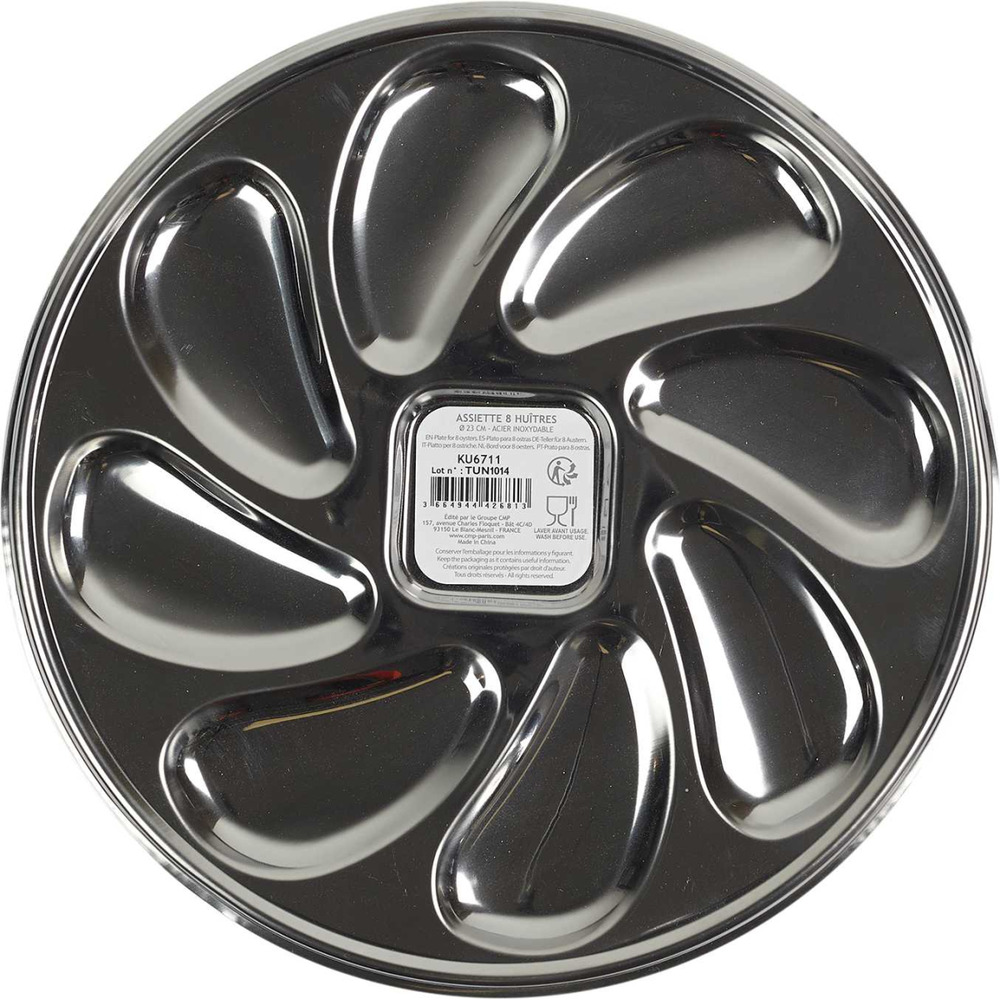 Assiette de présentation pour 8 huitres unitaire
