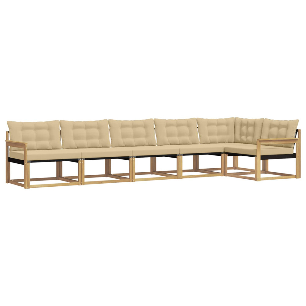 Ensemble de canapés d'extérieur 6 pcs blanc et beige
