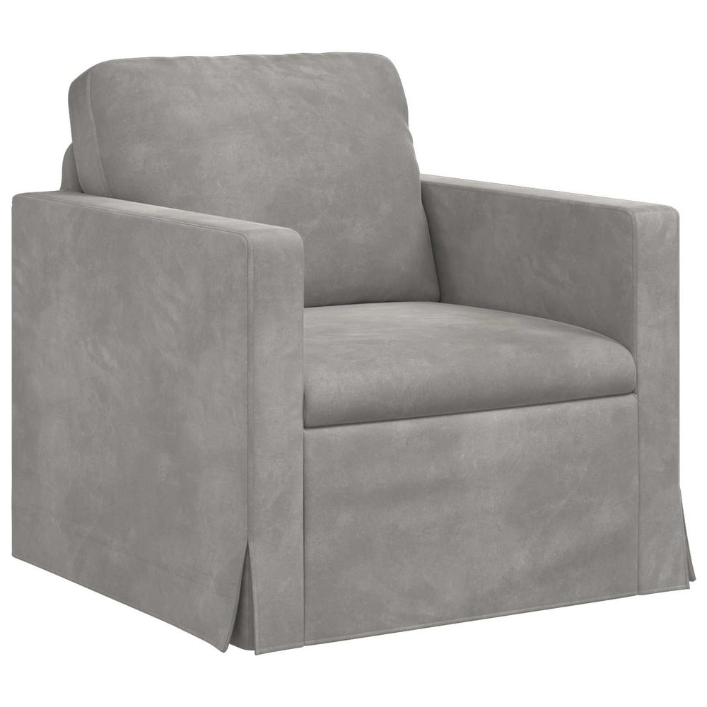 Canapé gris clair 78 x 78 x 80 cm velours