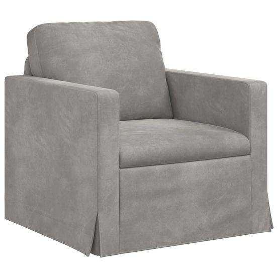 Canapé gris clair 78 x 78 x 80 cm velours