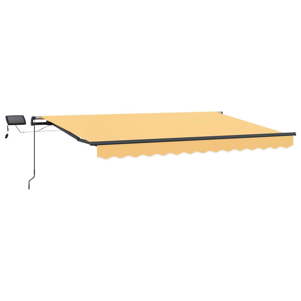 Auvent rétractable sable 350 x 250 cm tissu et aluminium