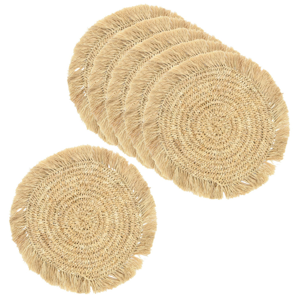 Set de table en raphia (lot de 6) rond