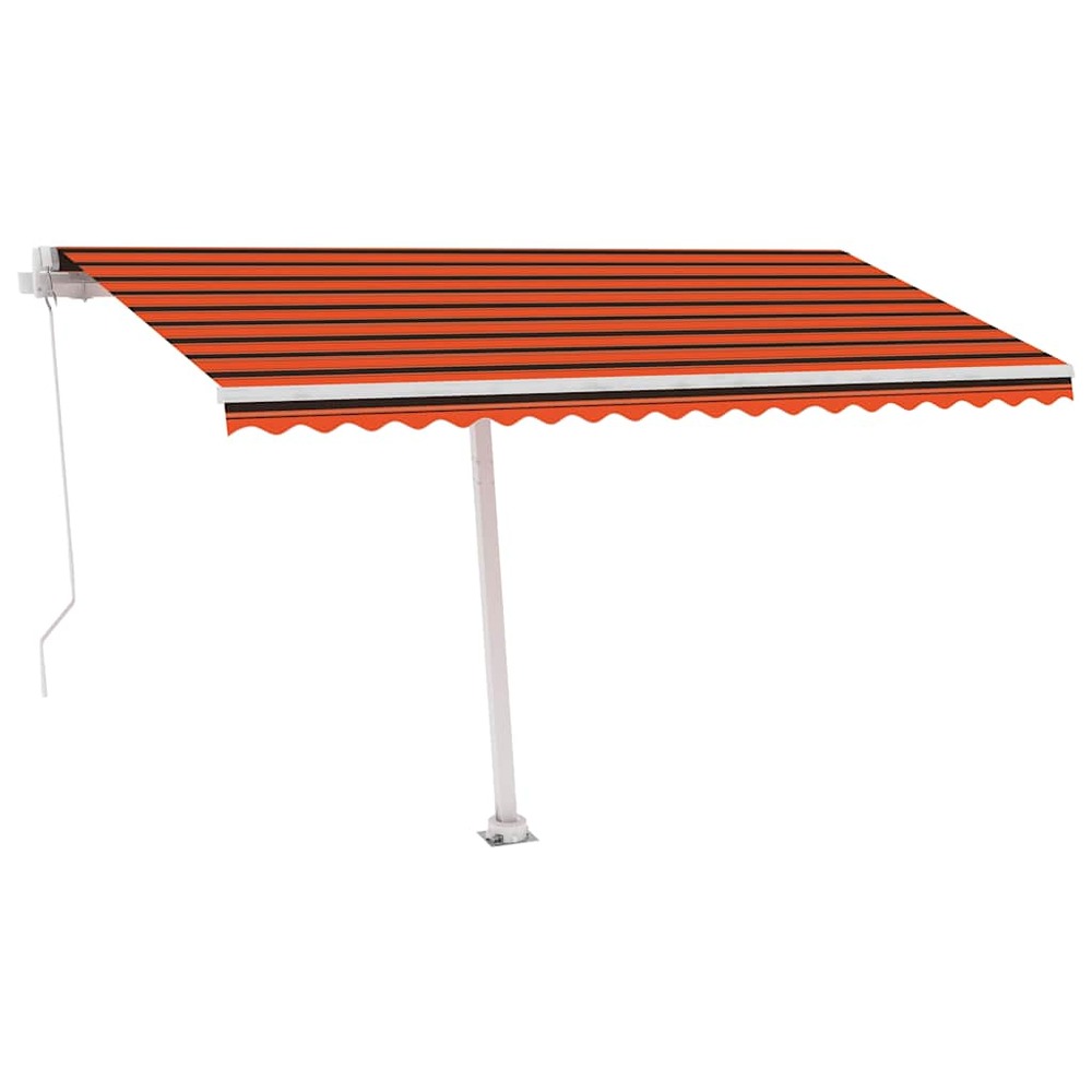 Auvent manuel rétractable sur pied 400x300 cm orange et marron