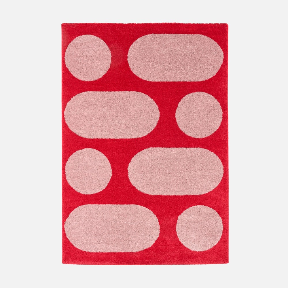 Tapis intérieur joyce rouge, motif moderne