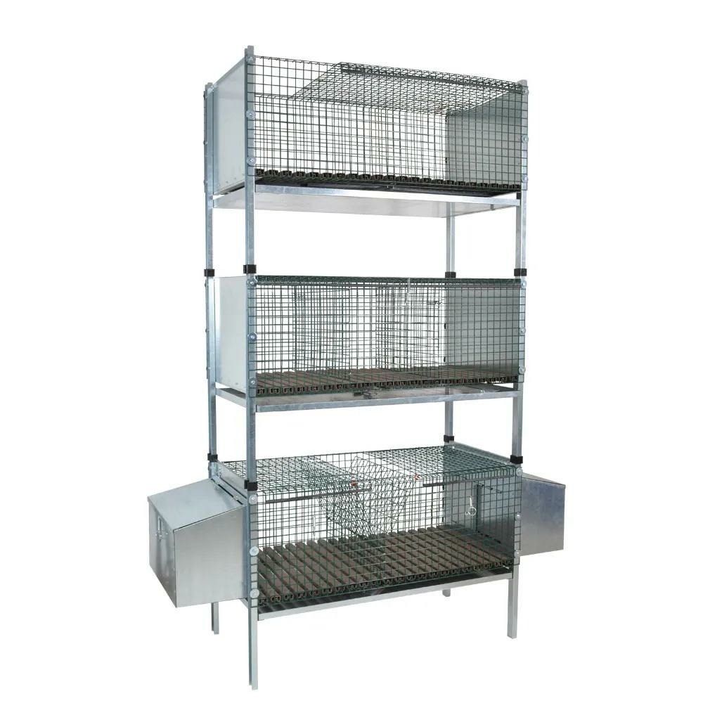 Kit complet 3 cages d'élevage lapin 102 x 50 x 190 cm