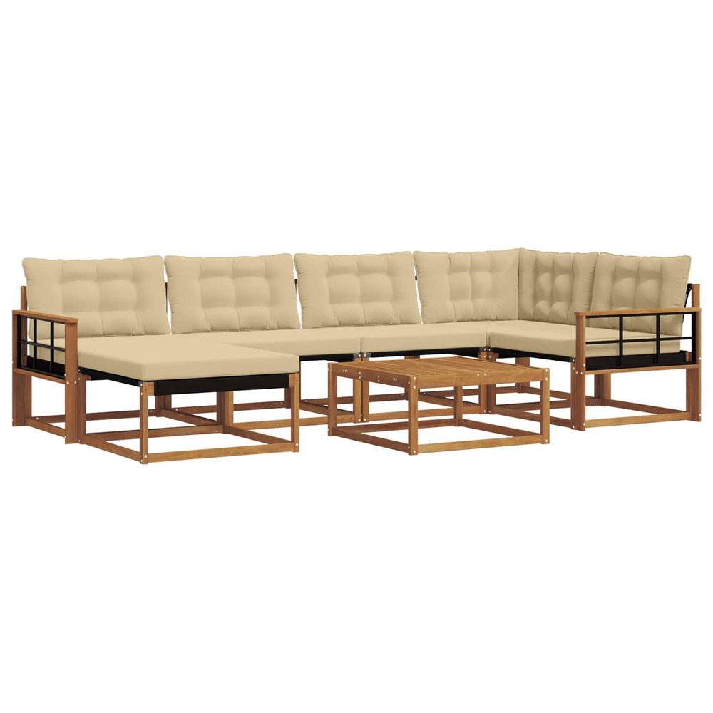 Ensemble de canapés d'extérieur 19 pcs naturel et beige