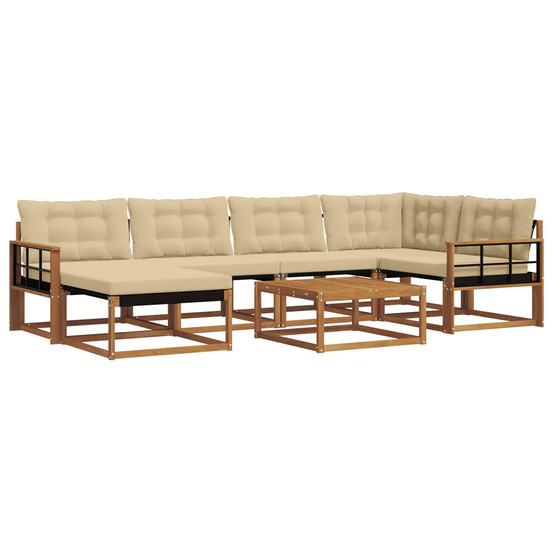 Ensemble de canapés d'extérieur 19 pcs naturel et beige