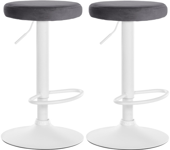 Lot de 2 tabourets de bar ponte velours blanc