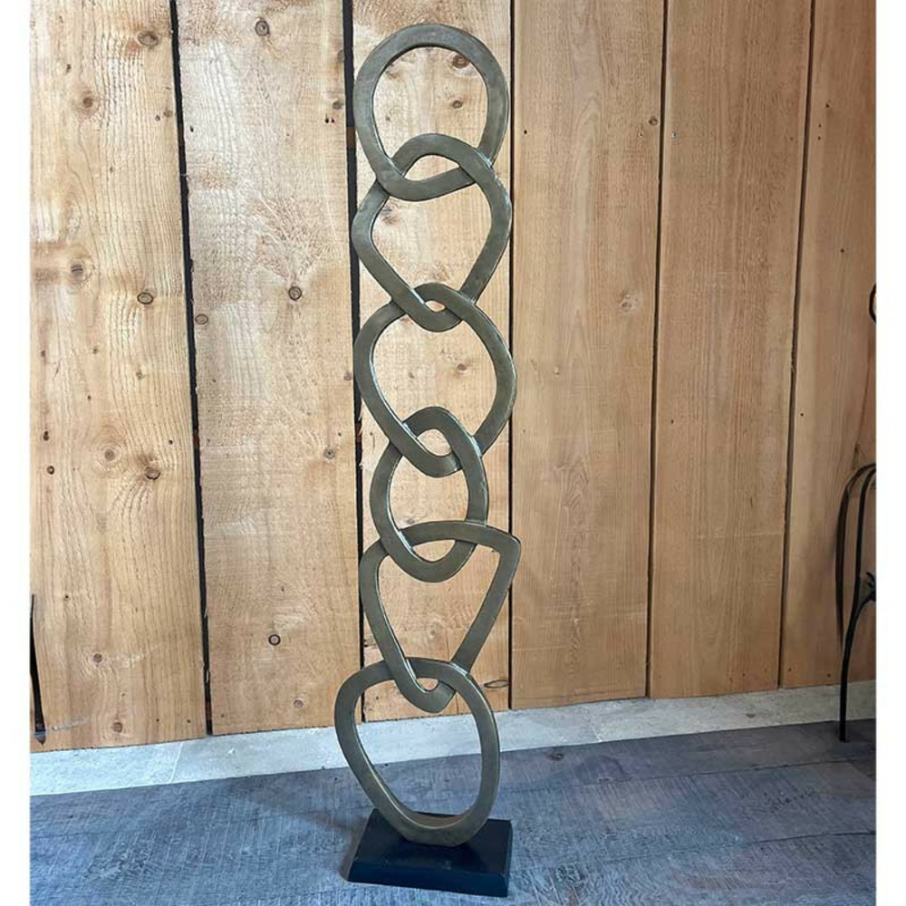 Colonne décorative aluminium doré 123x26x13cm