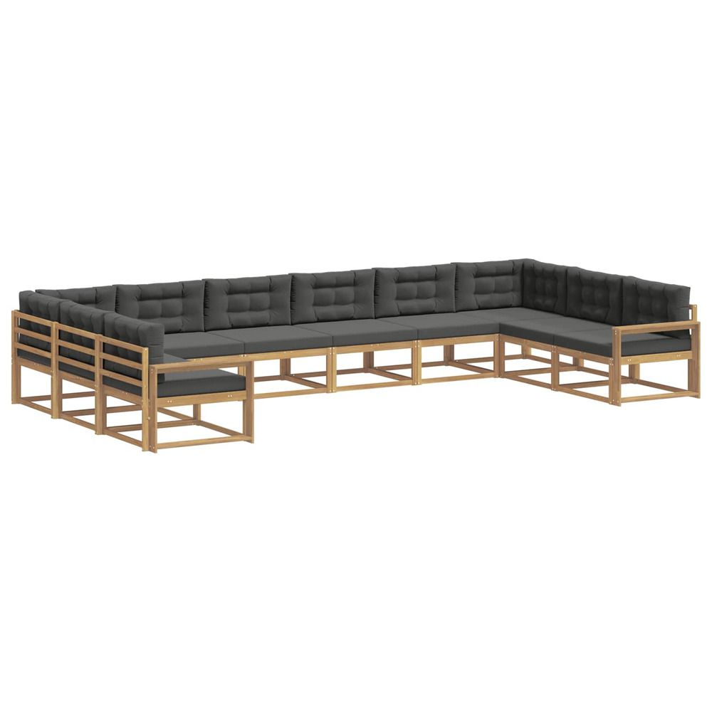 Ensemble de canapés d'extérieur 10 pc blanc et anthracite