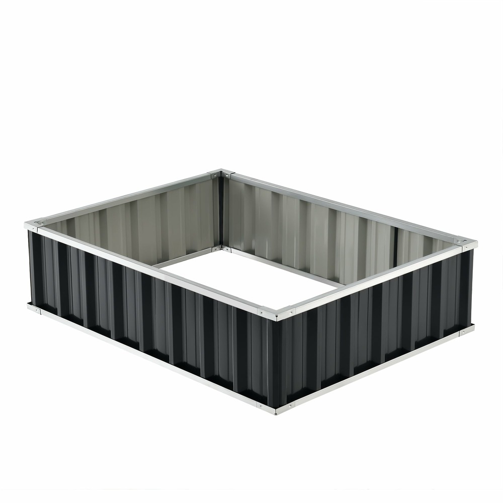 Jardinière rectangulaire acier galvanisé 118 x 90 x 30 cm anthracite