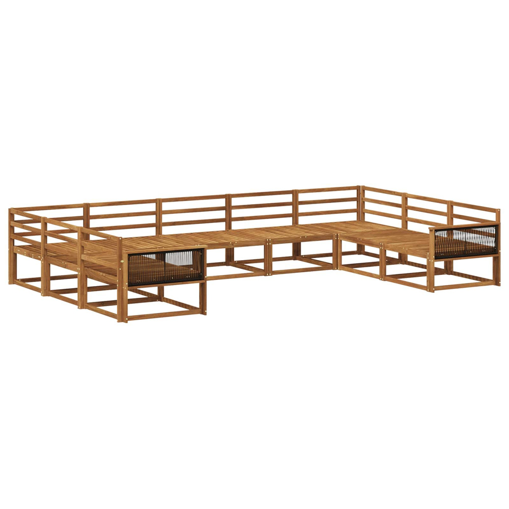Ensemble de canapés d'extérieur 9 pcs naturel