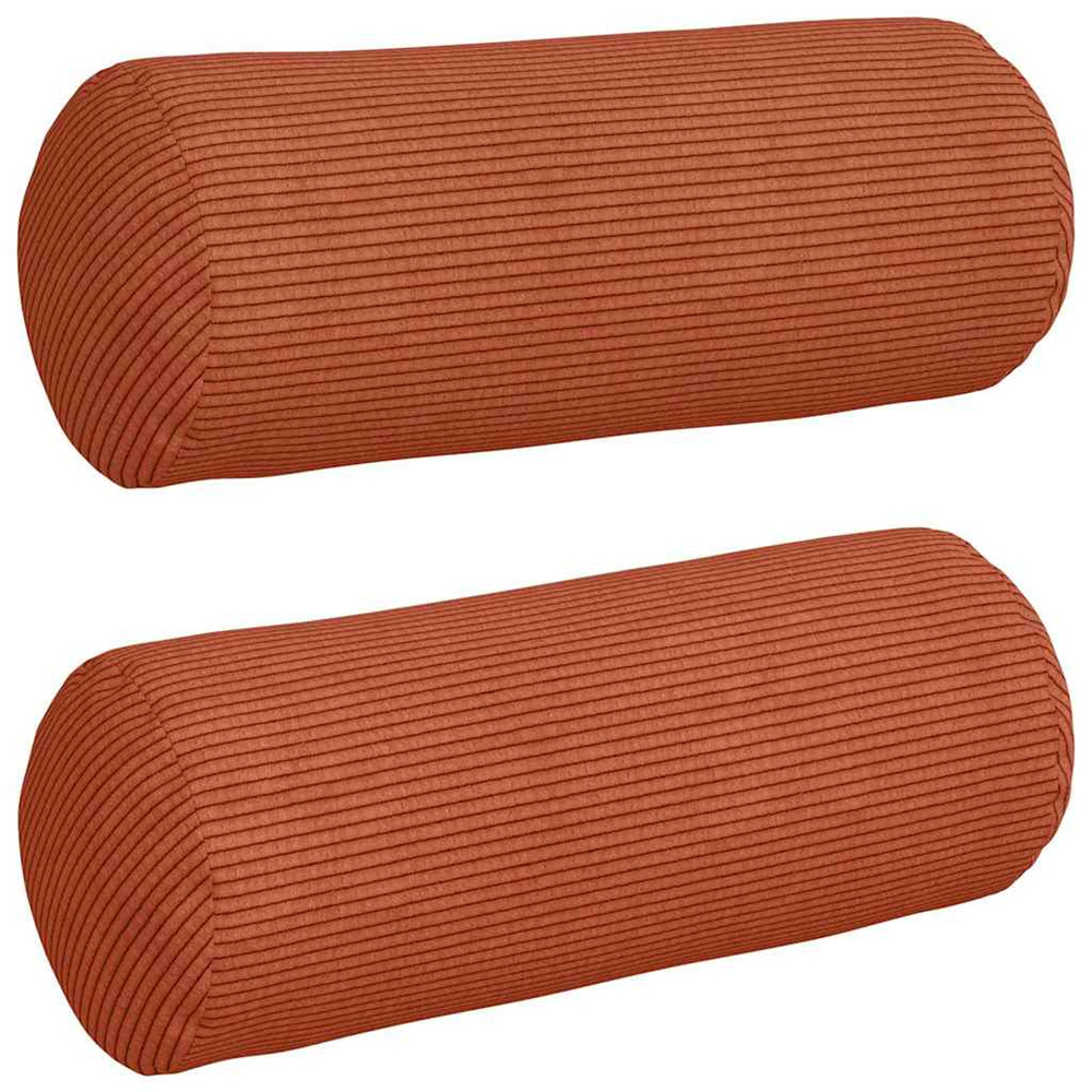 Coussins d'accent 2 pcs rouge orange ø 15 x 40 cm