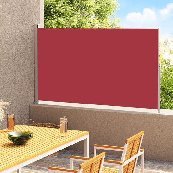 Auvent latéral rétractable de patio 220x300 cm rouge