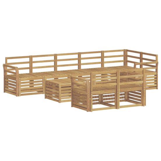 Ensemble de canapés d'extérieur 9 pc blanc bois d'acacia massif