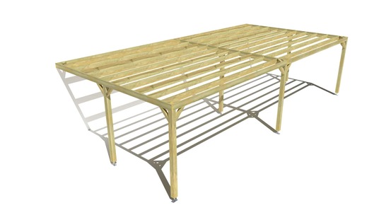 Pergola bois • 10m x 5m • adossée • sens largeur • livraison comprise