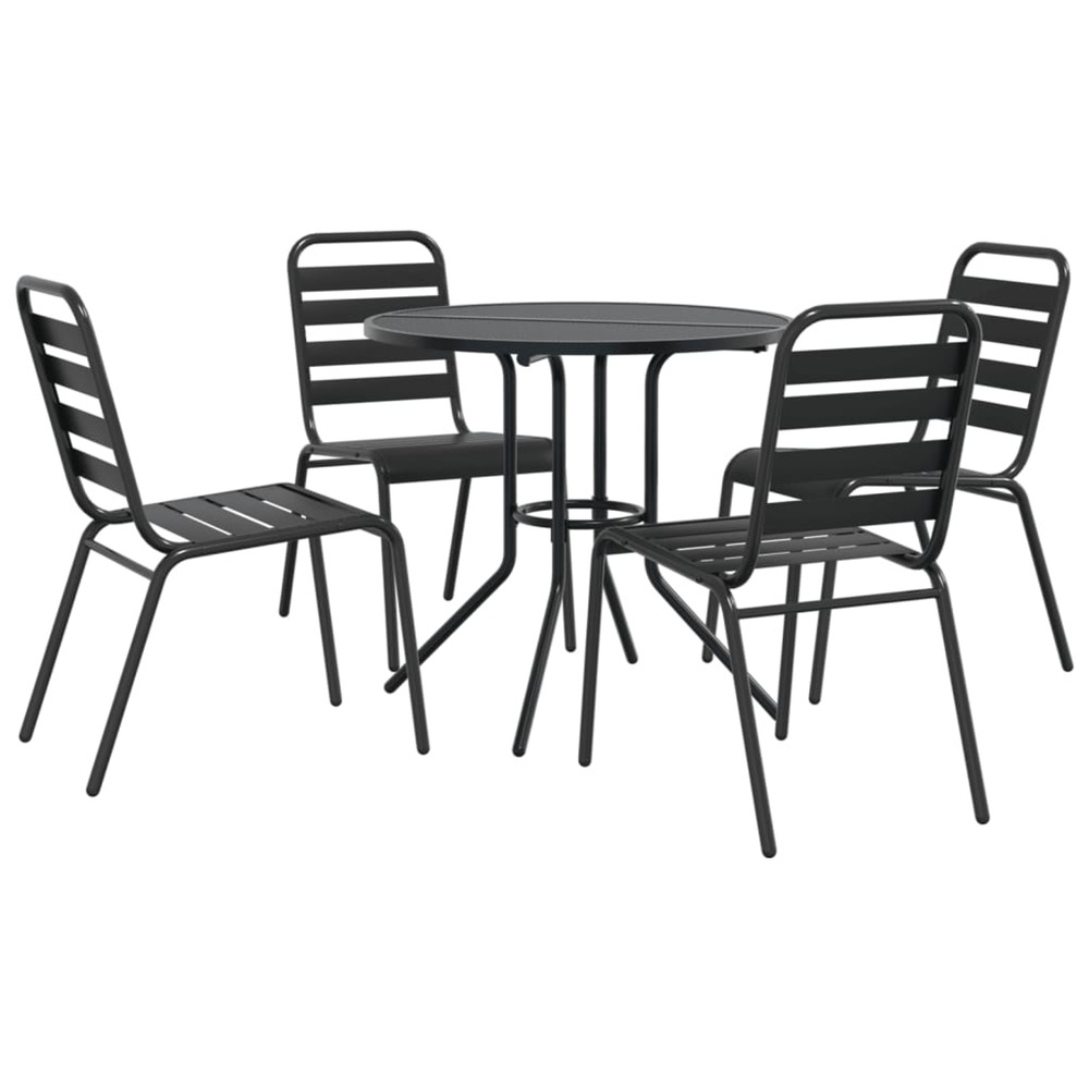 Ensemble de chaises de jardin empilables 5 pcs anthracite