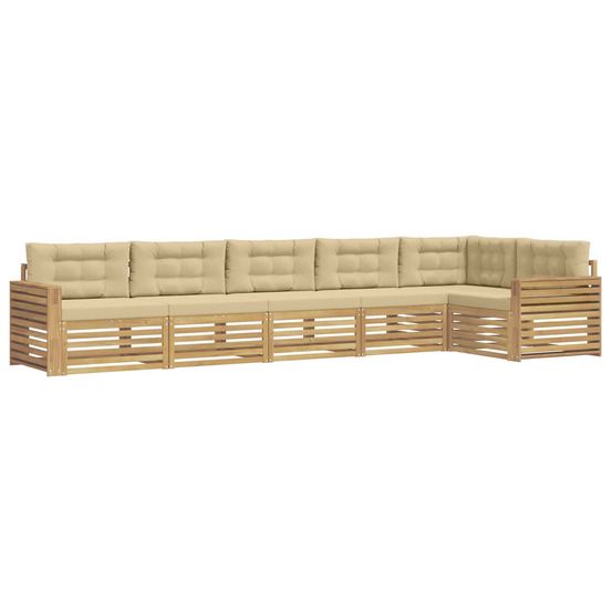 Ensemble de canapés d'extérieur 6 pc blanc et beige polyester