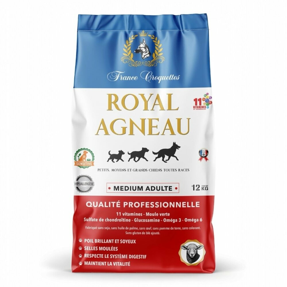 France croquettes pour chien adulte royal agneau 12kg
