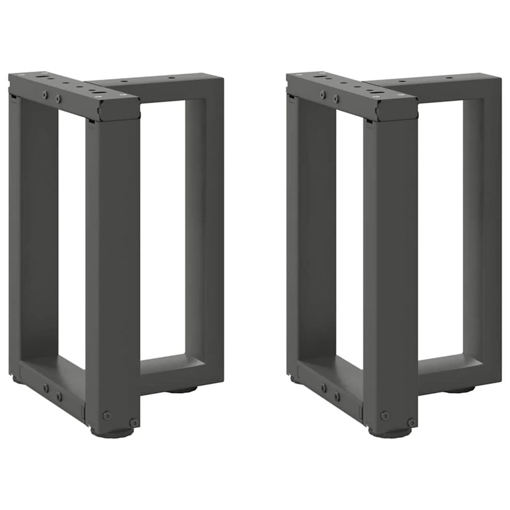 Pieds de table basse en t 2 pièces anthracite 38 x 25 x (42-43) cm acier