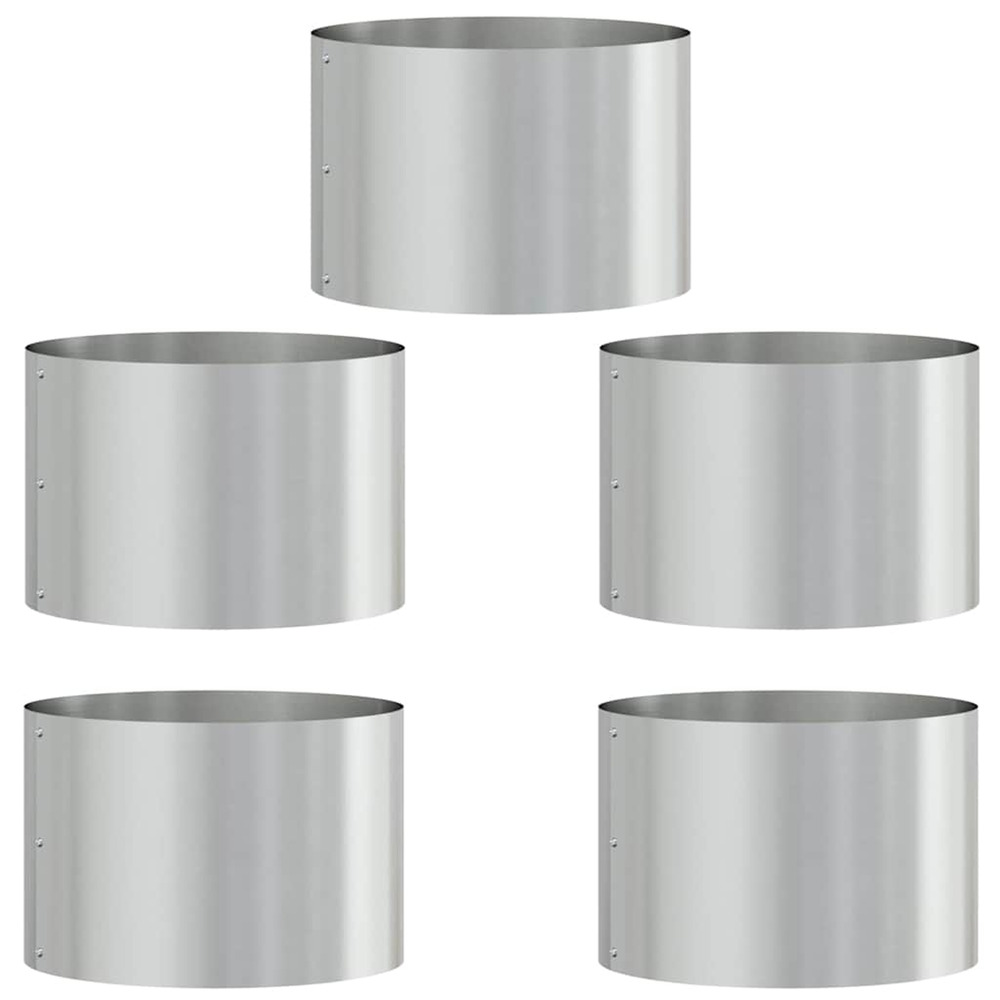 Cache-pot de jardin 5 pcs argent 30 x 30 x 20 cm
