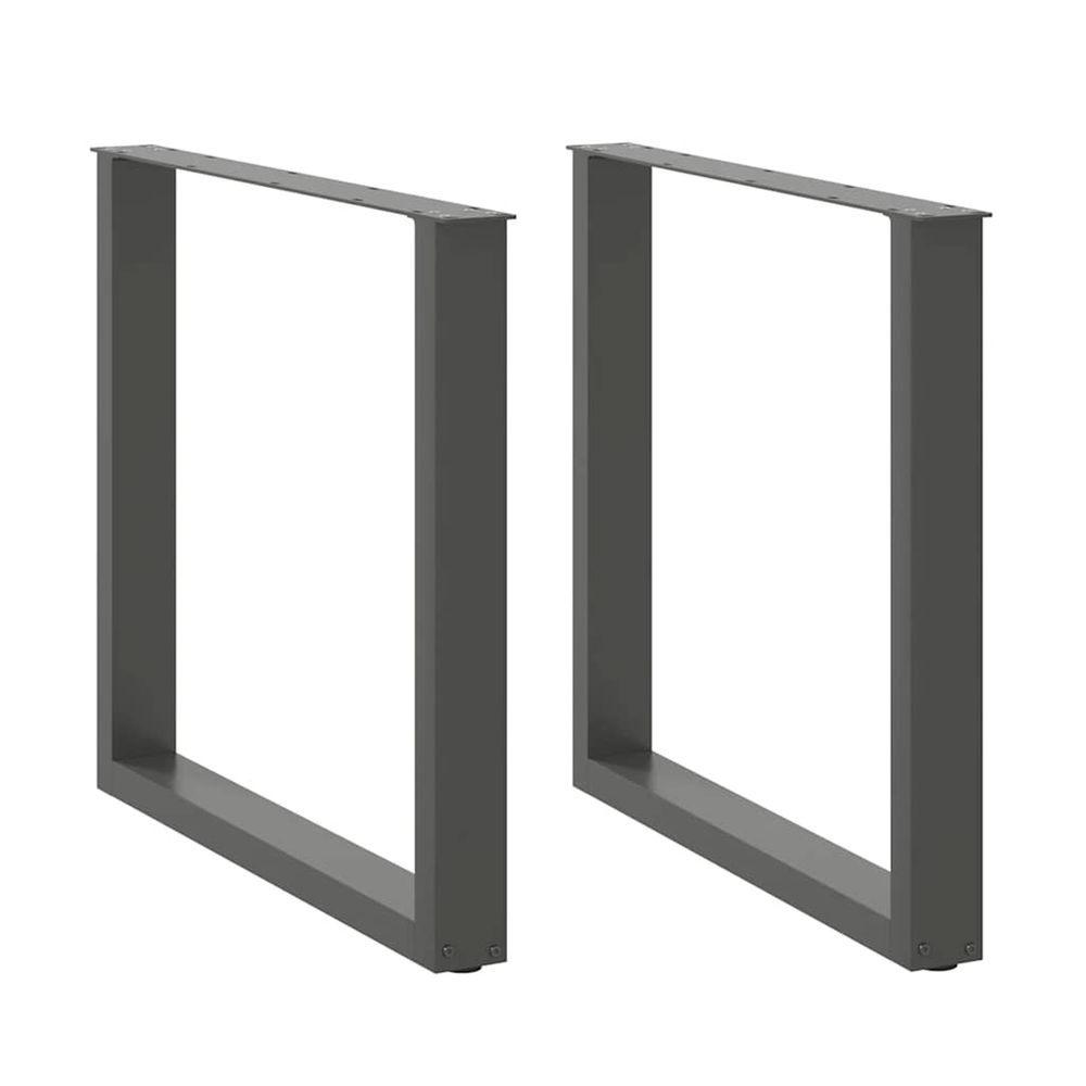 Pieds de table à manger en u 2 pièces anthracite 90 x (72-73) cm acier