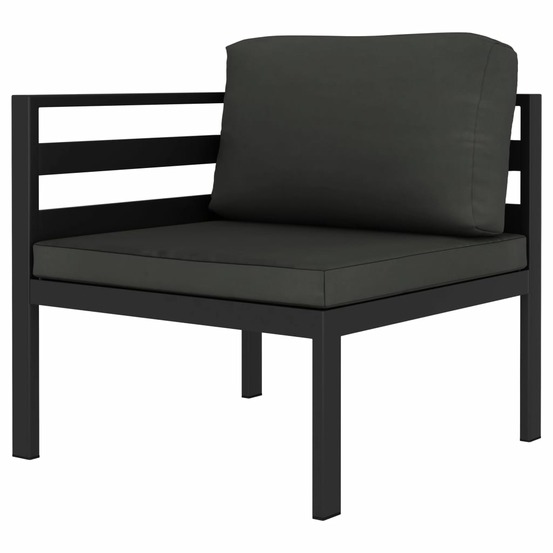 Salon de jardin 2 pcs avec coussins aluminium anthracite