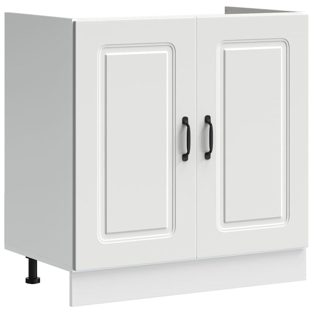 Meuble bas pour évier kalmar blanc 80x46x81,5cm bois ingénierie