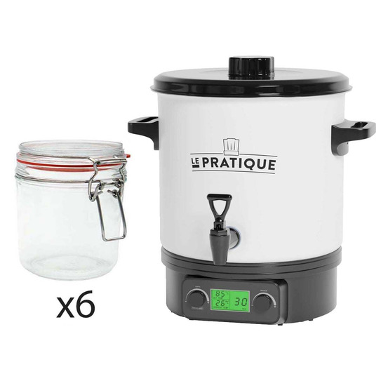 Stérilisateur automatique en émail écran lcd avec 6 bocaux stérilisateur + 6 boc