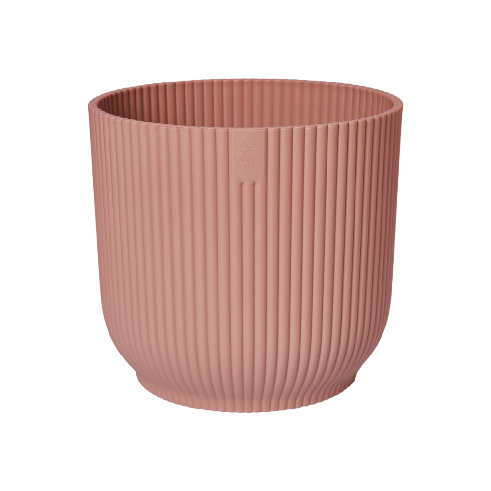 Cache-pot vibes fold rond elho - pot de 18cm - rose poudré