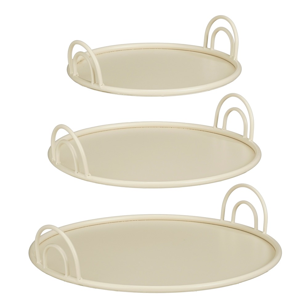 Mica decorations tablett mit griffen – set von 3 – deko tablett für wohnzimmer – auch als kerzentablett, untersetzer oder