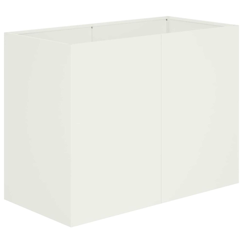 Cache-pot de jardin blanc 80 x 40 x 60 cm acier laminé à froid