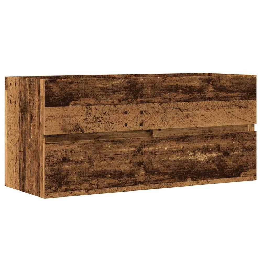 Armoire lavabo vieux bois 100x38,5x45 cm bois d'ingénierie