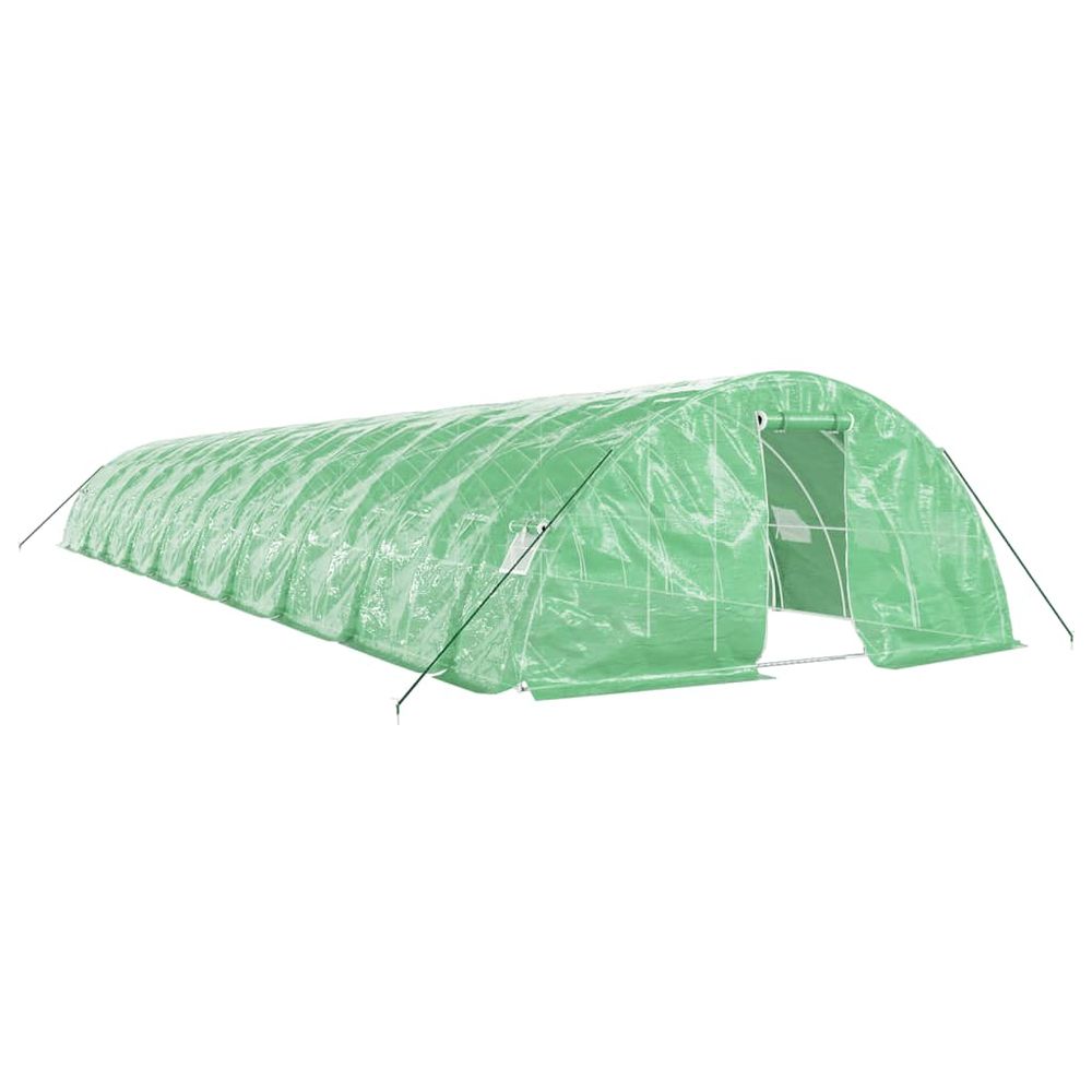 Serre avec cadre en acier vert 100 m² 20x5x2,3 m