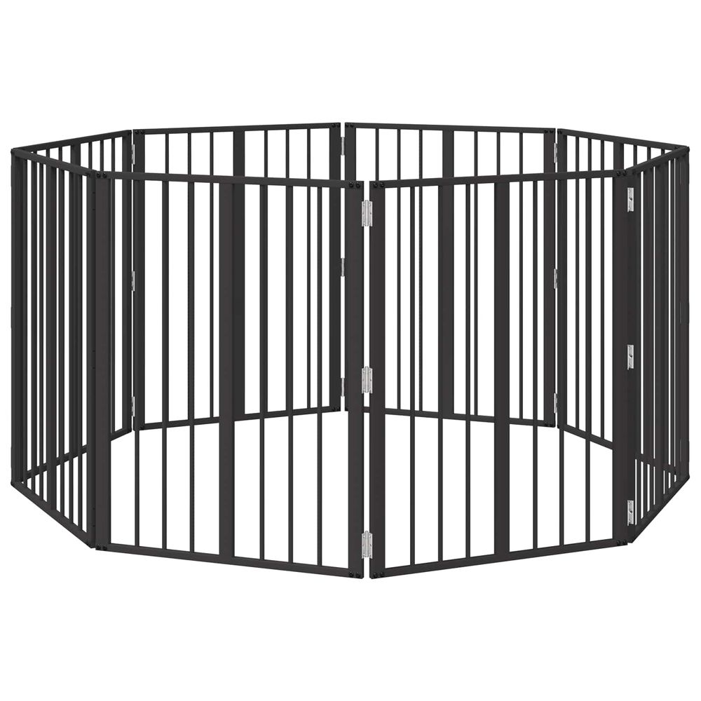 Porte pour chien 8 pc noir 60 x 80 cm acier galvanisé