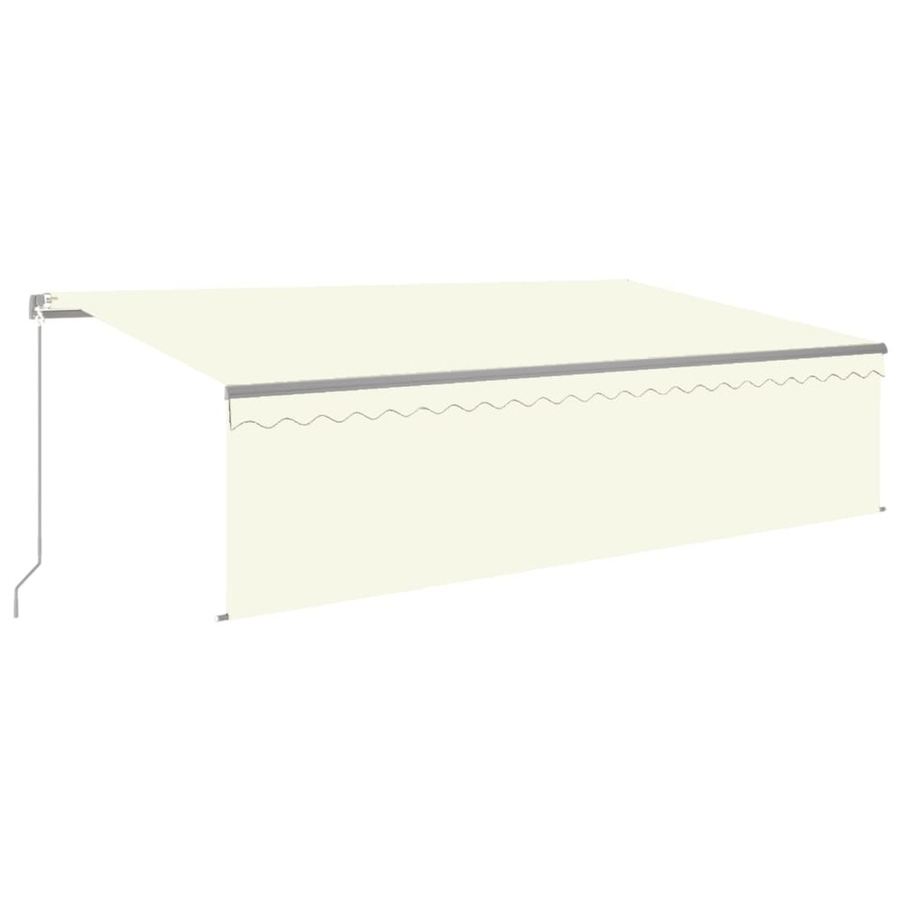 Auvent rétractable manuel avec store 5x3 m crème
