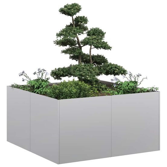 Jardinière carrée acier galvanisé anti-rouille jardin 80x80 cm