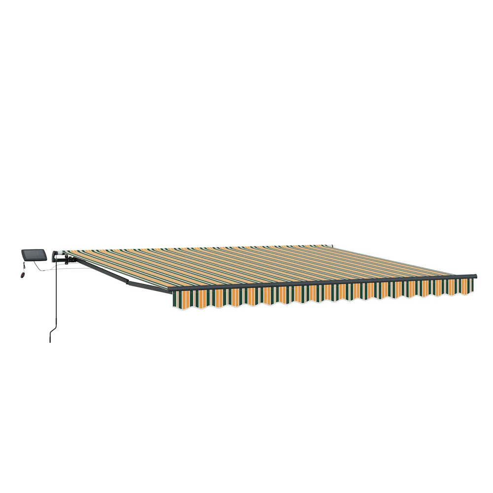 Auvent rétractable vert et jaune 450 ×300 cm tissu