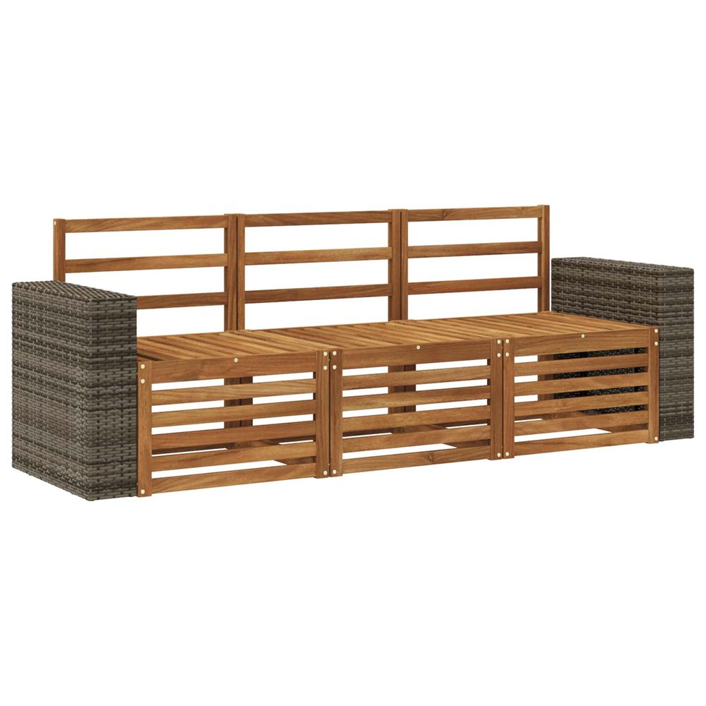 Ensembles de canapés 3 pc bois d'acacia massif