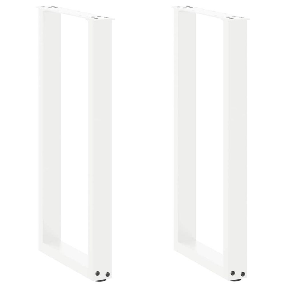 Pieds de table console en u, 2 pièces, blanc, 38 x (72-73) cm, acier