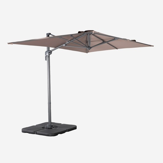 Parasol déporté rectangulaire 2x3m - antibes - parasol excentré inclinable, rabattable et rotatif à 360° avec dalles à lester